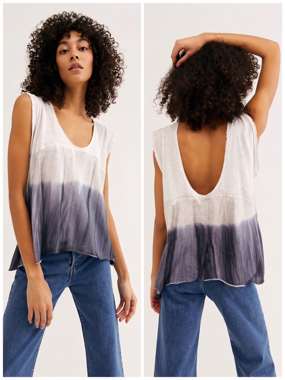 We The Free Free People Paradise Tee Lilac Ombre Swing Top S (Fits M/L)